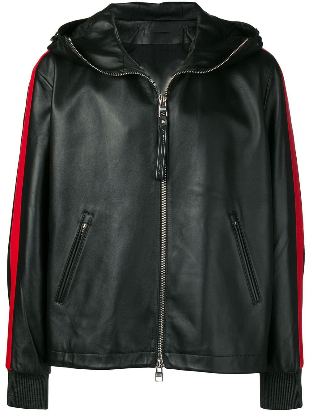 Men S Black Lambskin Leather Hooded Jacket Maker Of Jacket