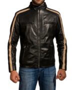 Eric Johnson Flash Gordon Black Biker Leather Jacket