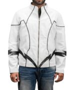 Black and White Roboguy Leather Jacket