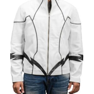 Black and White Roboguy Leather Jacket