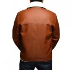 Dan Frost Tan Brown Faux Shearling Leather Jacket