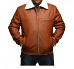 Dan Frost Tan Brown Faux Shearling Leather Jacket