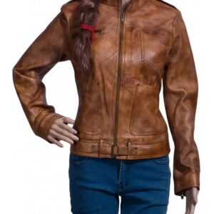 Ethereal Distressed Brown Biker Leather Jacket