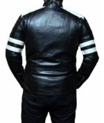 Monza Black with White Striped Leather Jacket