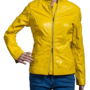 Mystic Women Yellow Leather Jacket