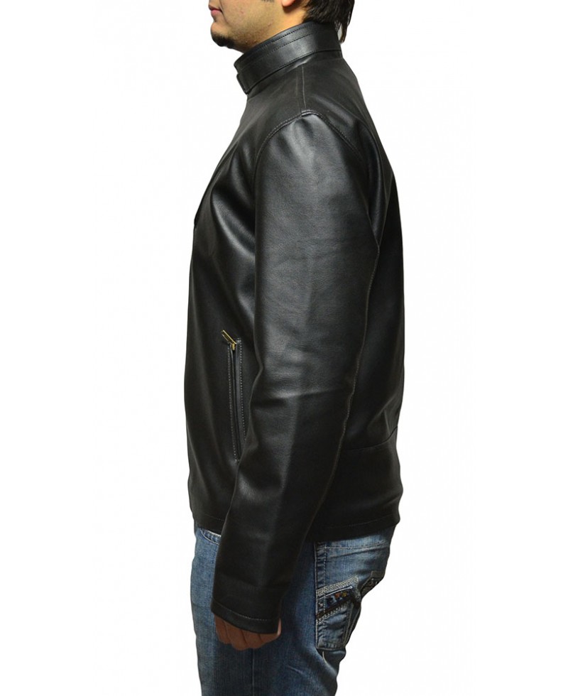 Men Black Fashion Biker Jackets, Black Jackets with zip closure