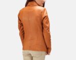 Lee Tan Brown Leather Blazer