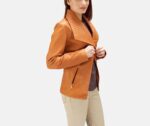Women's Lee Tan Brown Leather Blazer