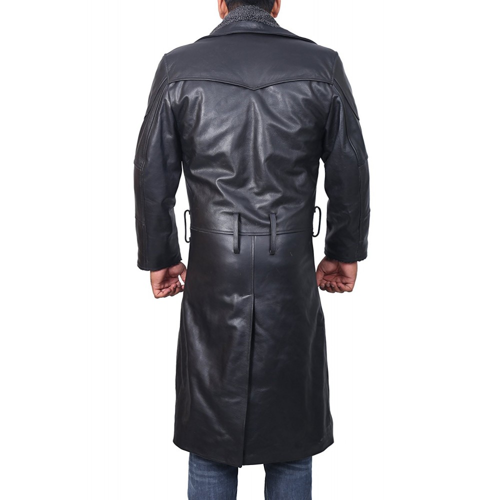 Blade Runner Black Leather Coat wiht Fur Lining - Maker of Jacket