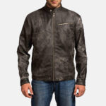 Chalky Black Leather Jacket