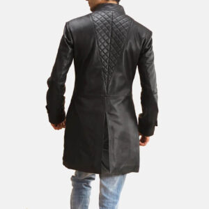 Midlander Quilted Black Leather Coat