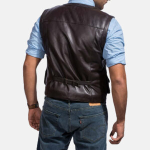 Safari Brown Leather Vest