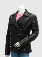 Black Military Style Leather Jacket