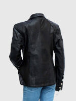 Black Military Style Leather Jacket