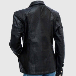 Black Military Style Leather Jacket