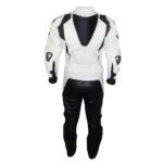 White And Black Motorcycle Leather Suit