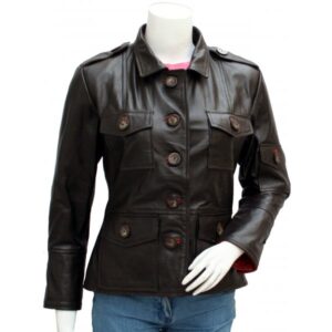 Women's Black Biker Leather Jacket