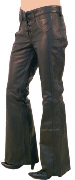 Women's High Waist Lace-Up Leather Bell