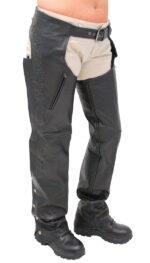 Cowboy chaps in a black leather