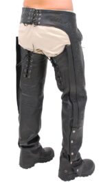 Black Scallop Stud Trim Western Chaps