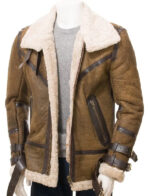 Men's Brown Shearling Leather Jacket