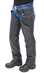 Premium Low Rise Studded Leather Motorcycle Chaps