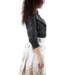 Samantha Black Smooth Effect Leather Short Jacket