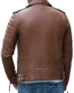 Men's Leather Jacket Brown Slim fit Motorcycle Jacket