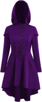 Women’s-Hooded-Purple-Long-Trench-Coat