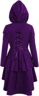 Women’s-Hooded-Purple-Long-Trench-Coat