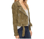 Women's Burnt Sage Color Suede Jacket