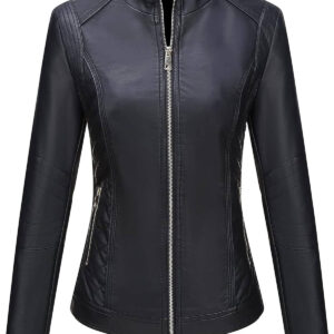 Women's Pallivare Quilted Style Black Leather Jacket