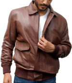 USAF A-2 Light Brown Leather Bomber Jacket