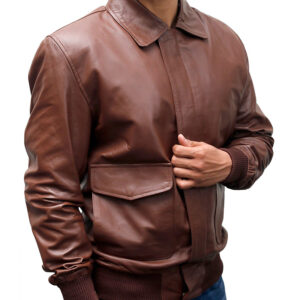 USAF A-2 Light Brown Leather Bomber Jacket