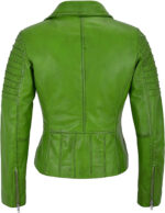 Lime Green Women's Stylish Biker Leather Jacket
