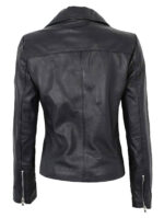 Women's Zipper Closure Biker Leather Jacket