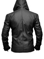Stephen Amell Roy Harper Arrow Season 3 Black Hoodie Leather Jacket