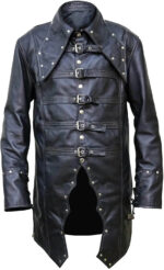 Poison Steampunk Military Trench Leather Coat