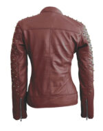Women's-Silver-&-Golden-Studded-Leather-Jacket