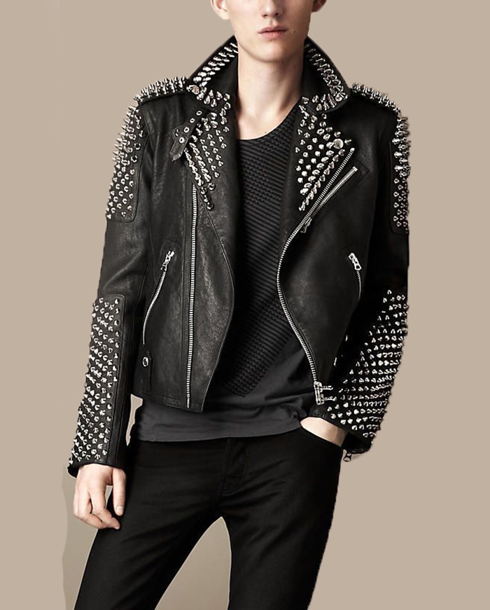 Burberry leather jacket on sale mens