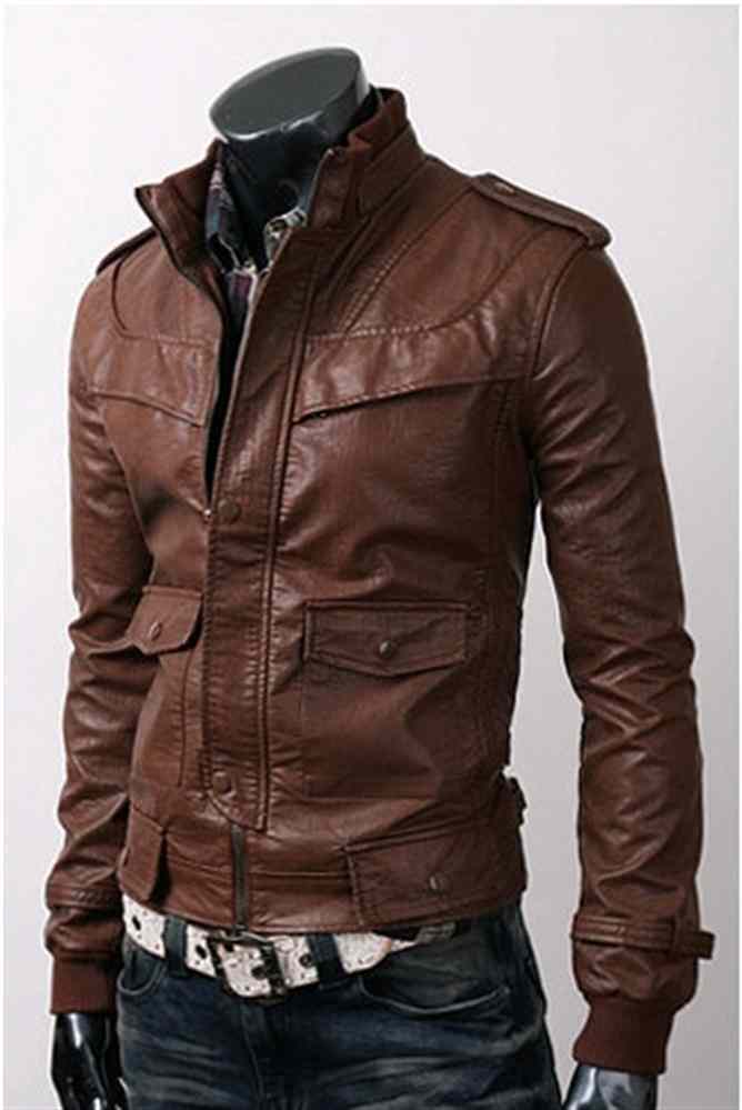 Qoo10 - D Real Pat coat men s leather young slim fit Korean leather jacket  men... : Men's Clothing