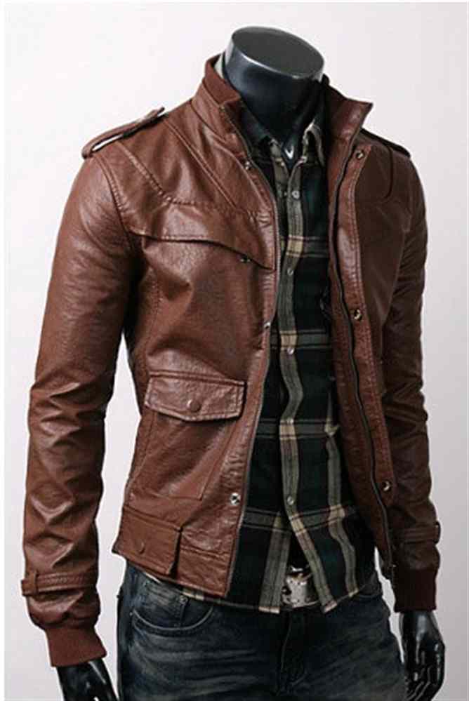 Men Slim Fit Motorcyle Leather Jacket – James Leather