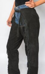 Vintage Fringe Western Suede Leather Chaps