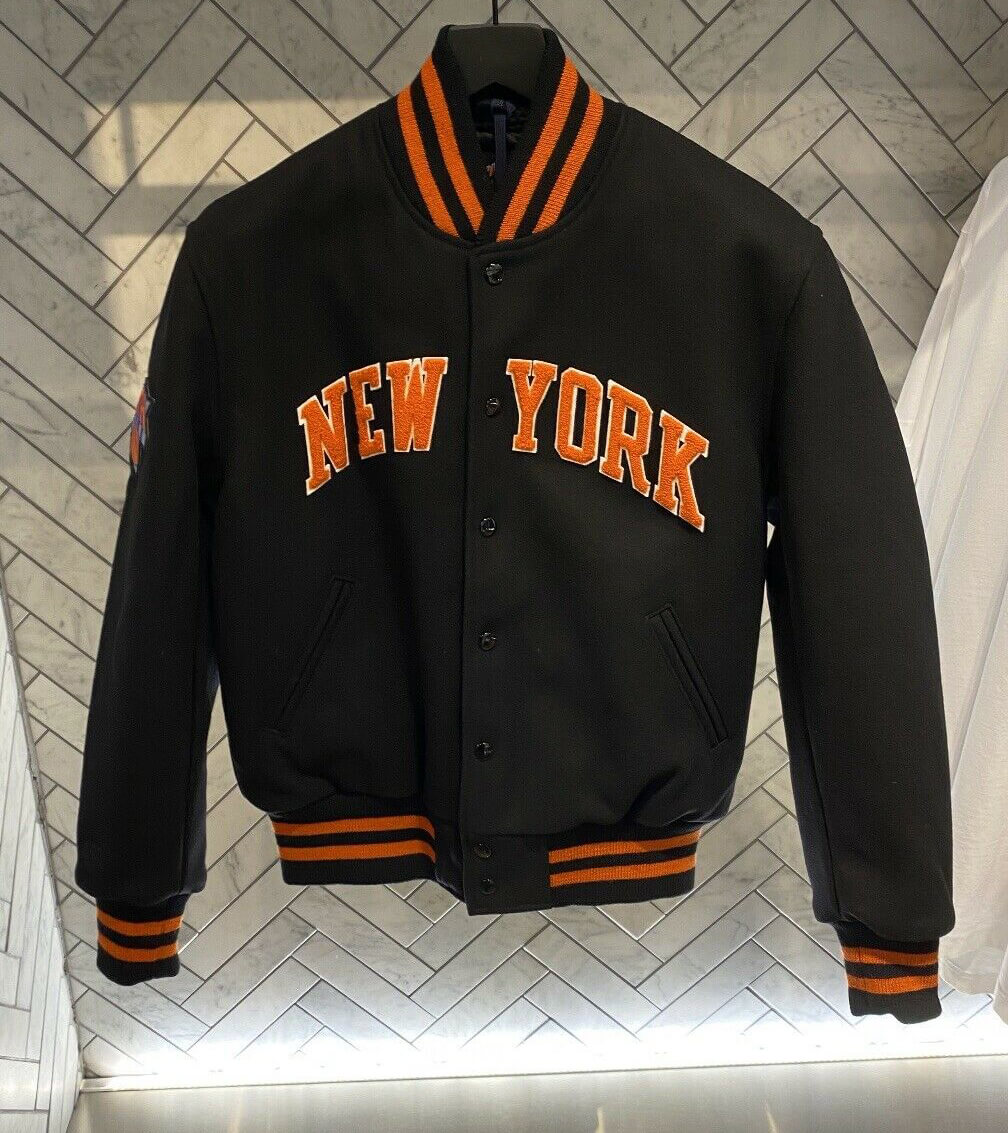 Black Vintage NBA New York Knicks Varsity Jacket