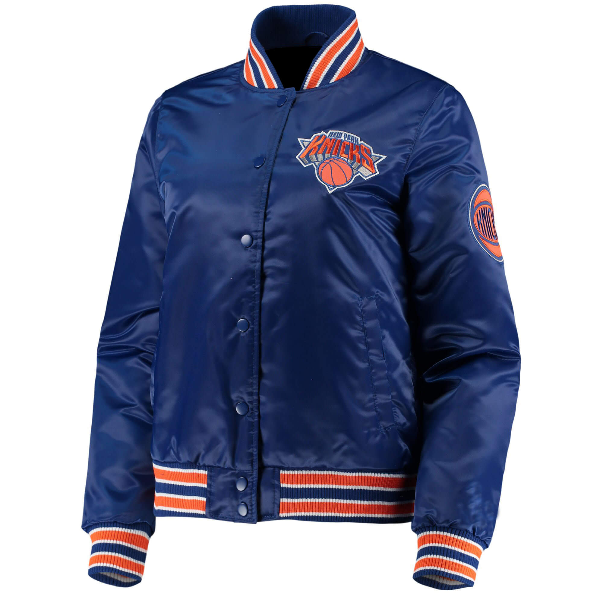 Maker of Jacket Sports Leagues Jackets NBA Teams Blue New York Knicks Lightweight Satin