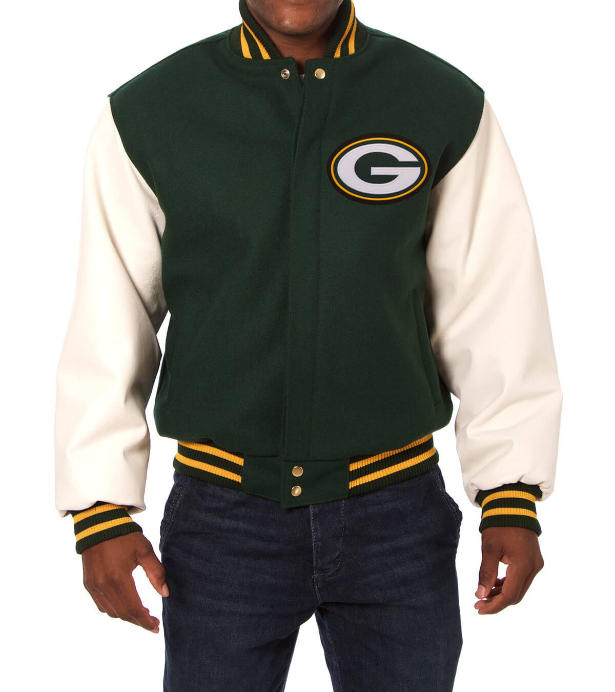 Maker of Jacket NFL Green Bay Packers Wool Leather