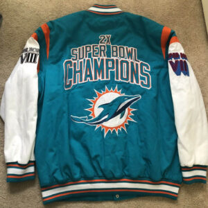 Miami Dolphins Leather Jacket Winter Coat Men - Rookbrand in 2023