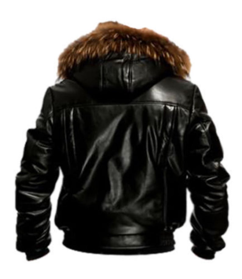 Bomber with fur discount hood