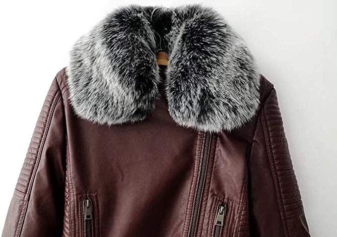 fleece lined moto jacket, fleece leather jacket with fur