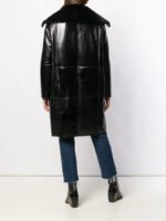 Women Double Breasted Leather Coat